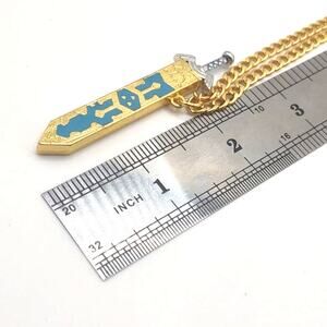 Stainless Gold Silver Legend of Zelda Master Sword BOTW Necklace Gamer Gift Set